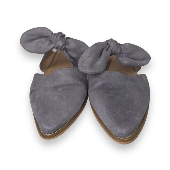 Journee Collection Telulah Pointed Toe Slip-on Flat Grey Velvet Women's 6 - Picture 3 of 10